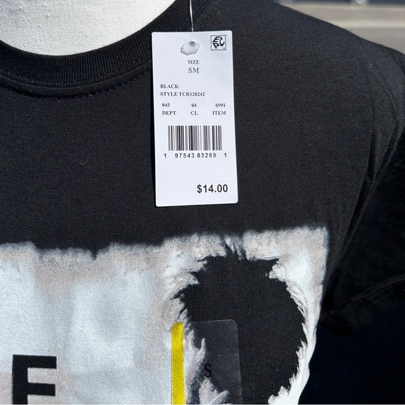 Black Short Sleeve Tee with The Cure Graphic - Picture 3 of 4